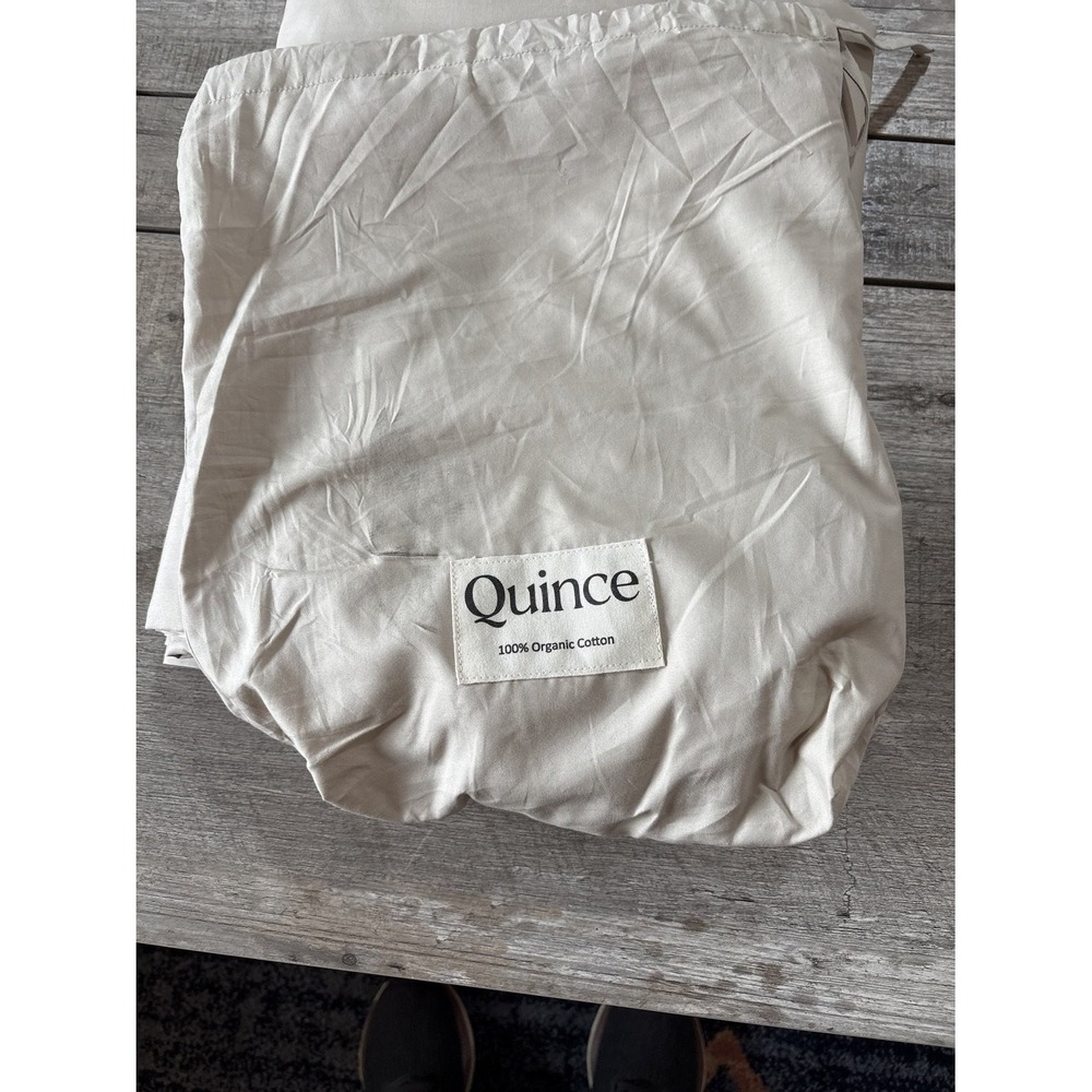 Quince King Duvet &2 Shams Beige Tan 100% Organic Cotton Modern NWT